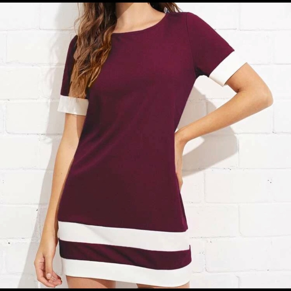 Color Block Stripe Tunic Dress